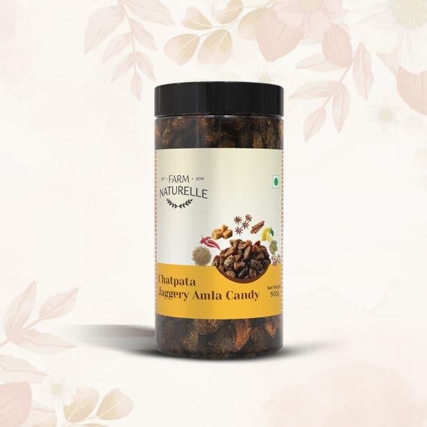 Dried Dry Jaggery Chatpata Amla Candy (Indian Gooseberry)| Export Quality Amla | No Preservative | No Artificial Colour Used - Farm Naturelle