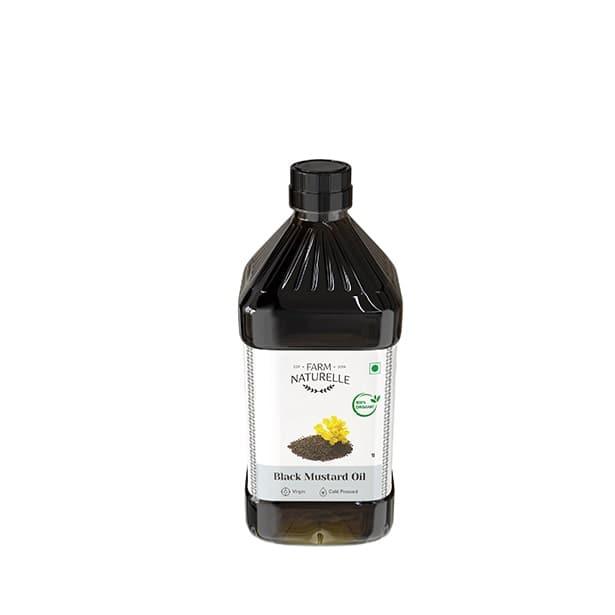Organic Cold Pressed Black Mustard Oil for Cooking | Good for heart health | Pure Oil For Roasting, Frying, Baking All type of Cuisines - Farm Naturelle