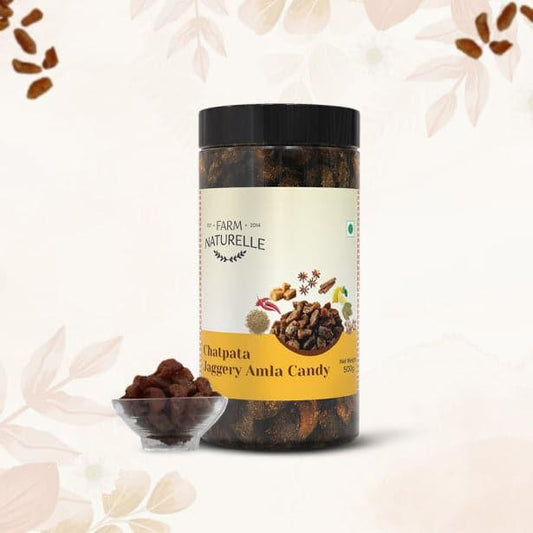 Dried Dry Jaggery Chatpata Amla Candy (Indian Gooseberry)| Export Quality Amla | No Preservative | No Artificial Colour Used - Farm Naturelle