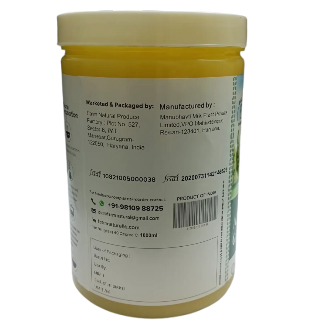 Desi Sahiwal Cow A2 Bilona Ghee (Pet Jar) - Grass-Fed Bilona Method, Grainy and Aromatic