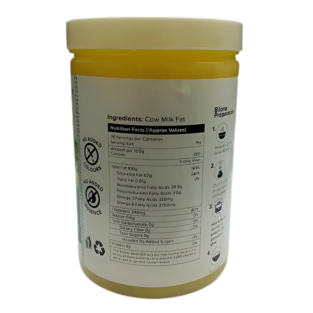 Desi Sahiwal Cow A2 Bilona Ghee (Pet Jar) - Grass-Fed Bilona Method, Grainy and Aromatic