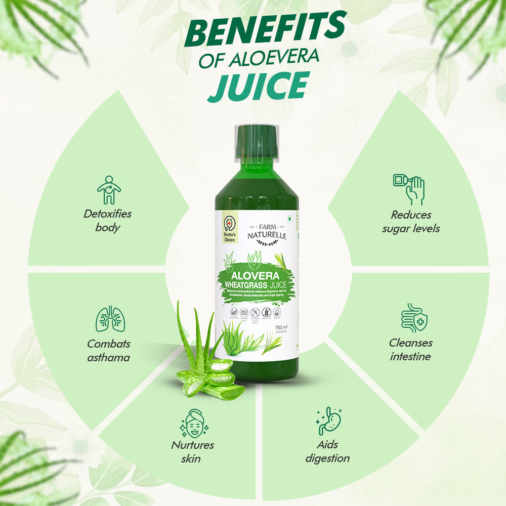 Aloe Vera Wheatgrass Juice - Extra Fiber in Gel Form