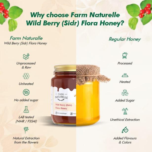 Berry Flora HoneyWild Berry Forest Honey | 100% Pure and Natural | Unprocessed | Highly Nutritious | Rich in Antioxidants | No Artificial Color & Sugar - Farm Naturelle