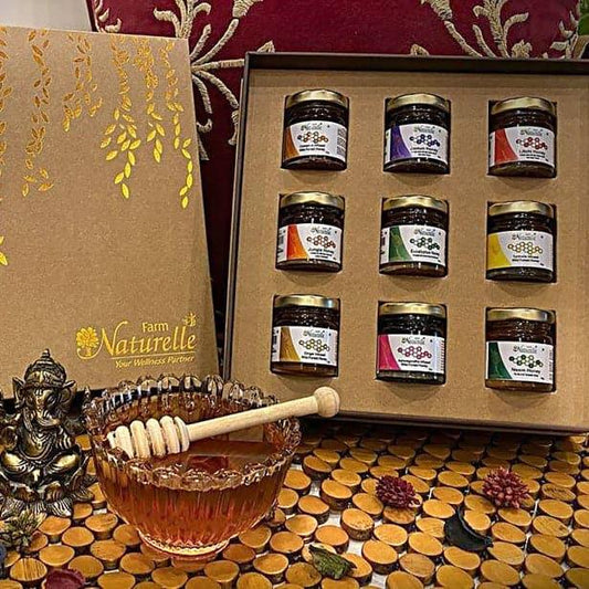 55g x9 Any combination of plain & infused honey - Farm Naturelle