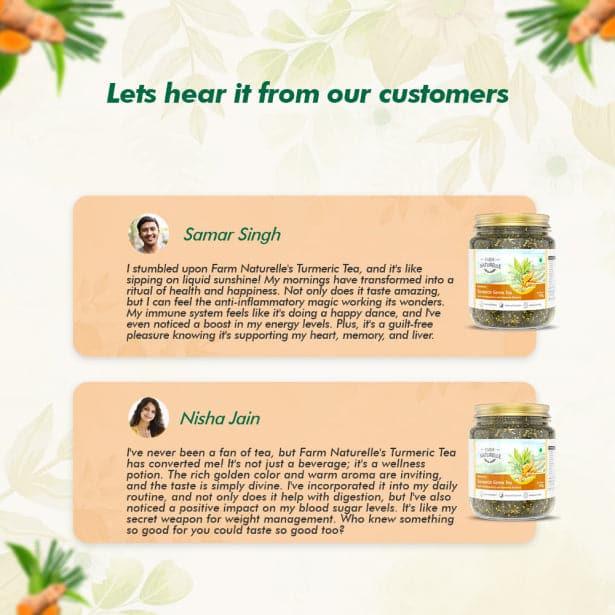 Turmeric green tea Acts as Immunity Booster and Anti Inflammatory | Natural Ingredient Infused - Not Artificially Flavoured | Long Leaf Loose Tea (Mountain Turmeric Tea - Farm Naturelle