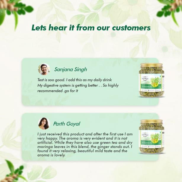 Moringa Green tea -Acts as Immunity Booster and Anti Inflammatory | Natural Ingredient Infused - Not Artificially Flavoured | Long Leaf - Farm Naturelle