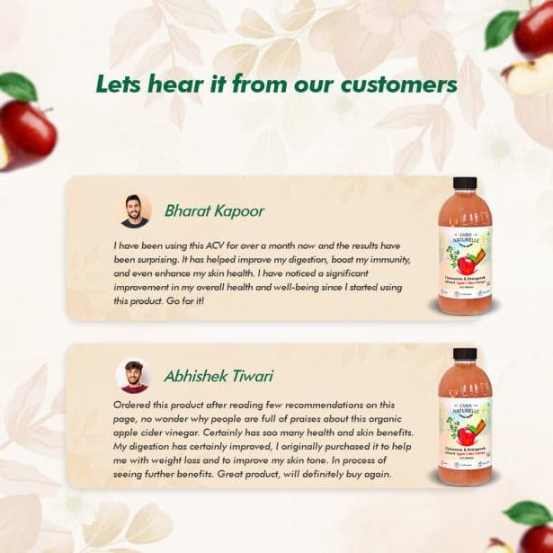 Organic Apple Cider Vinegar with Mother and Infused Cinnamon & Fenugreek - Farm Naturelle