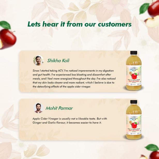 Organic Apple Cider Vinegar with Mother and Infused Ginger & Garlic - Farm Naturelle