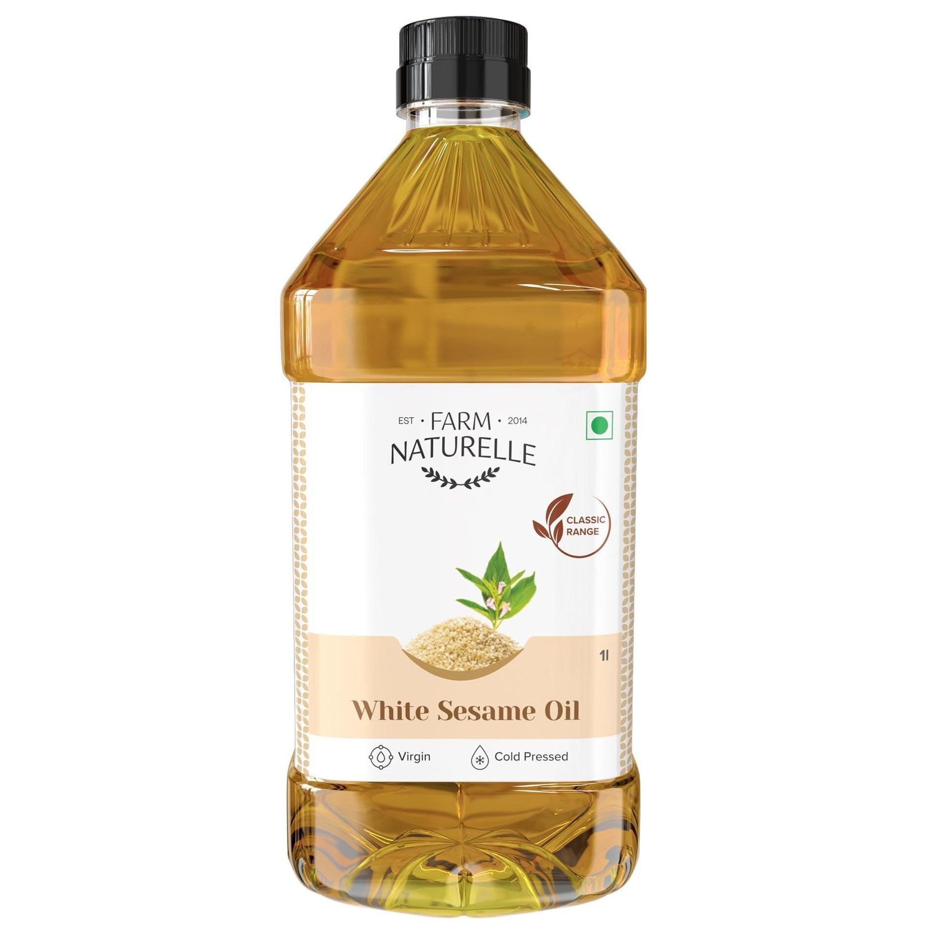 Farm Naturelle - 5L Virgin Cold Pressed Sesame/Gingelly Oil | Virgin, Chekku/Ghani Cooking Oil | 5 LTR | Rich Aroma & Flavour of Pure Sesame Seeds | For Daily Cooking & Multipurpose Usage | Unique Variety of Seeds