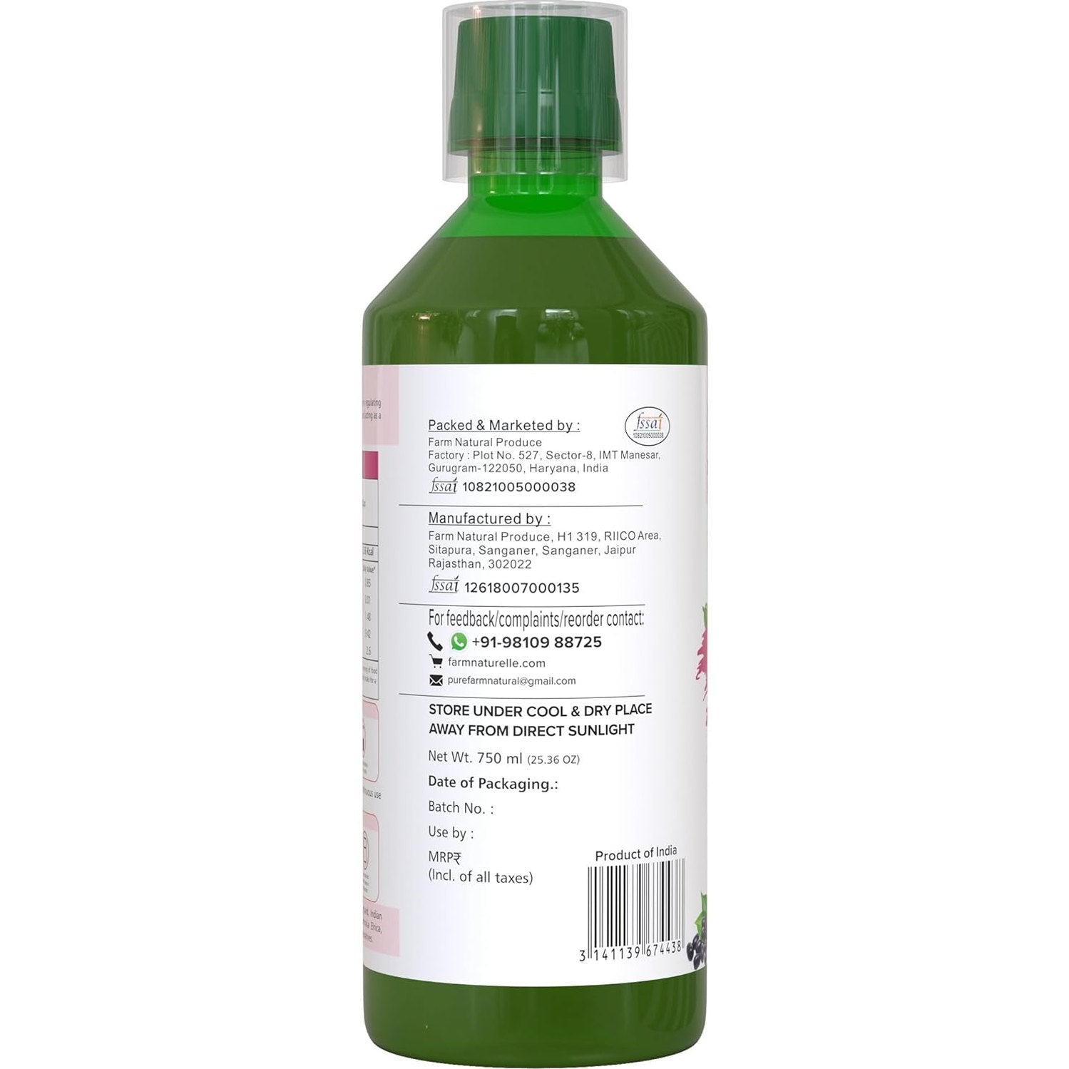 Farm Naturelle - Diabetic Juice 750ml | Manage Blood Sugar Levels | Regulates Insulin Response |15 Day's Pack