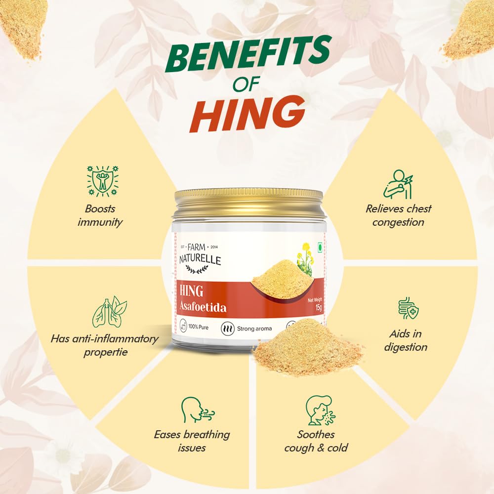 Farm Naturelle-Strongest Aromatic Hing (Asafoetida from Kazakhthan)-100% Pure and Natural Heeng (15gx2)