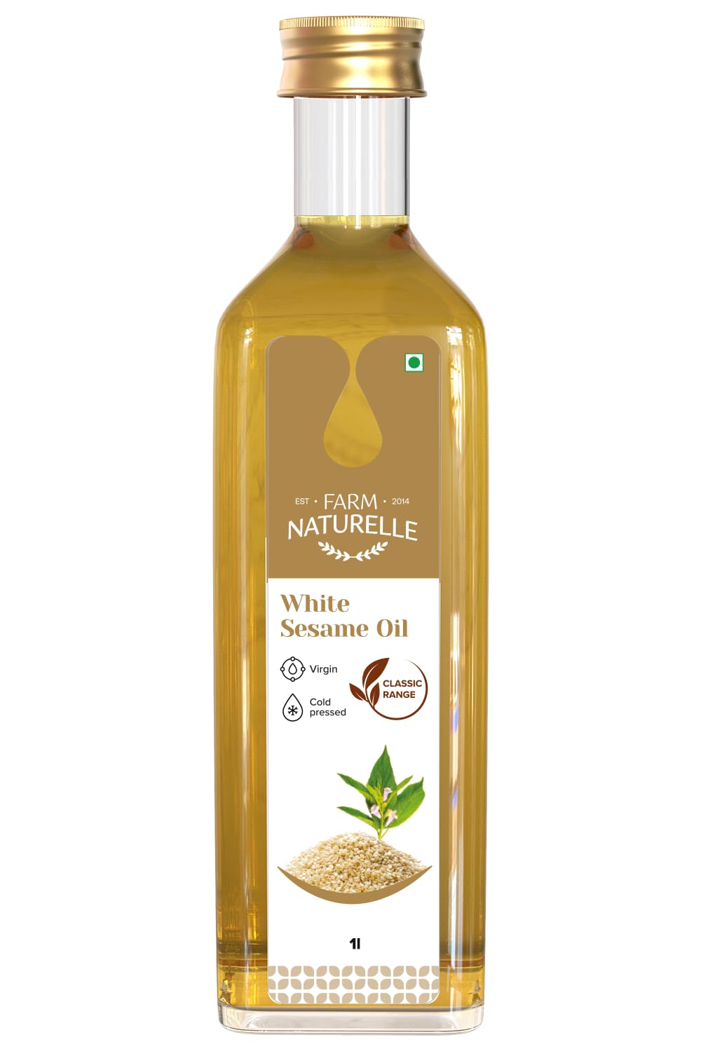 Farm Naturelle - Virgin Cold Pressed Sesame/Gingelly Oil | Virgin, Chekku/Ghani Cooking Oil
