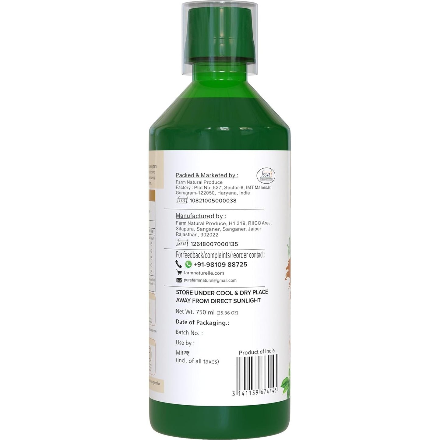 Farm Naturelle - Immuno Boost Juice 750ml | Strengthens the Immune System | Rich in Antioxidants |15 Day's Pack