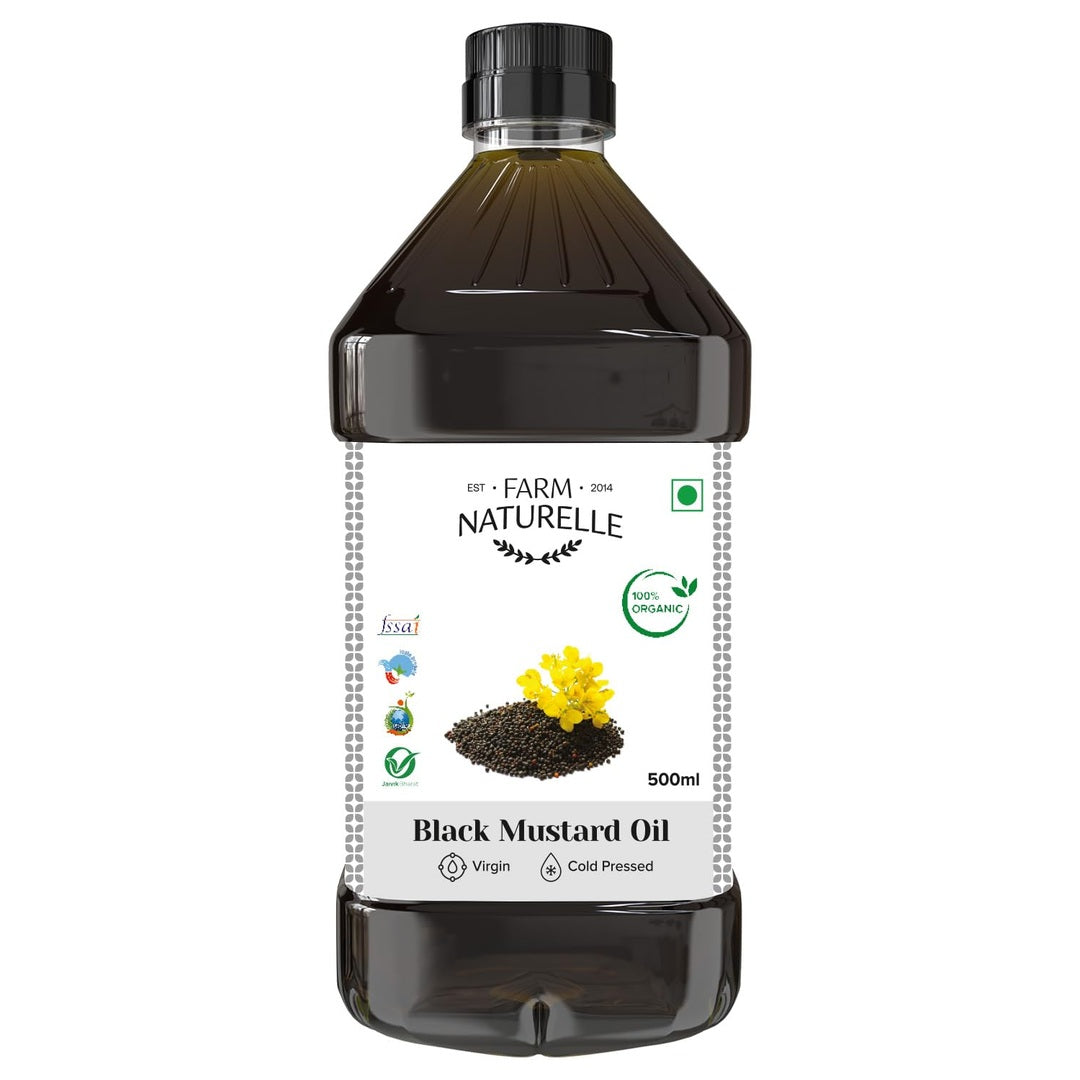 Farm Naturelle - Organic Wood Pressed Black Mustard Oil in Pet bottle in 1000ml| Mustard Oil for Cooking