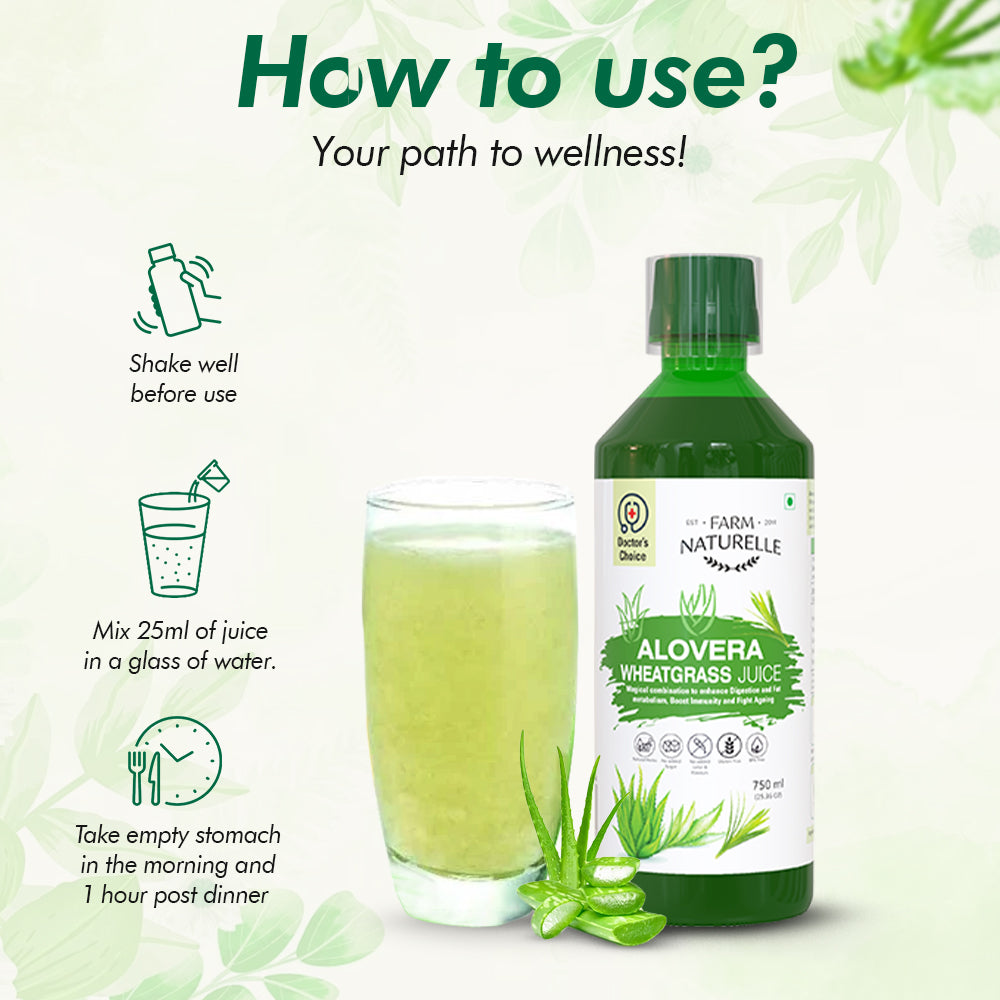 Aloe Vera Wheatgrass Juice - Extra Fiber in Gel Form