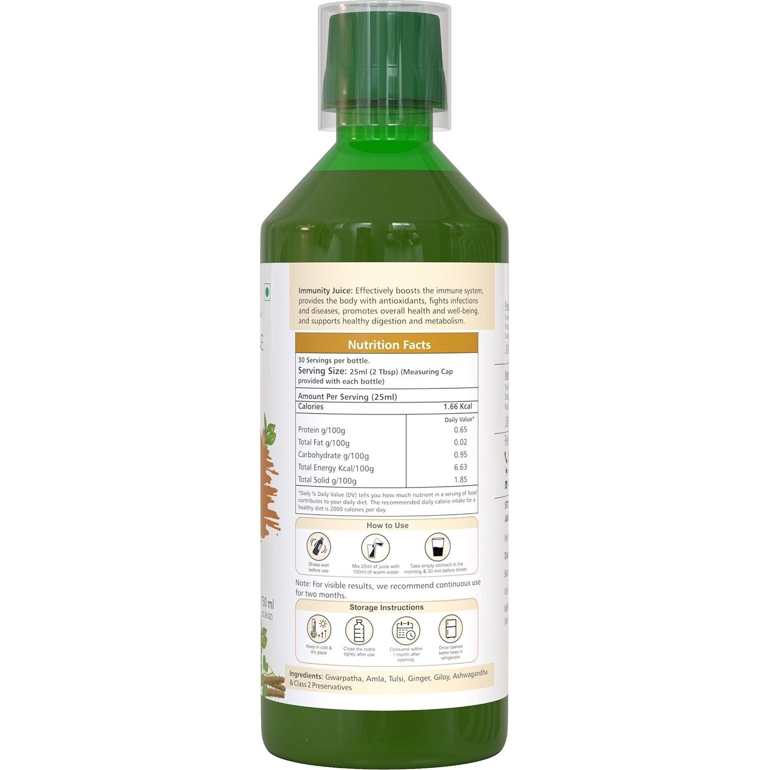 Farm Naturelle - Immuno Boost Juice 750ml | Strengthens the Immune System | Rich in Antioxidants |15 Day's Pack