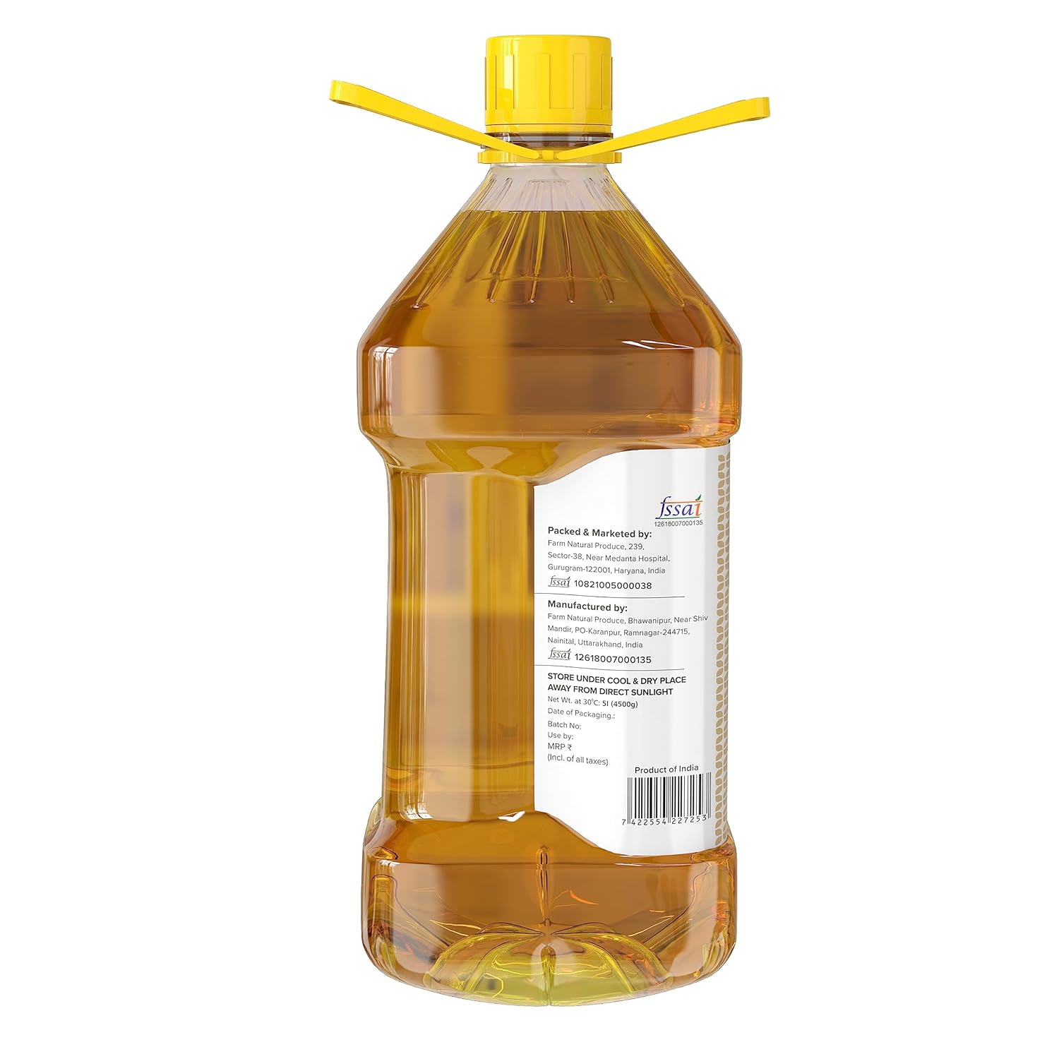 Farm Naturelle - 5L Virgin Cold Pressed Sesame/Gingelly Oil | Virgin, Chekku/Ghani Cooking Oil | 5 LTR | Rich Aroma & Flavour of Pure Sesame Seeds | For Daily Cooking & Multipurpose Usage | Unique Variety of Seeds