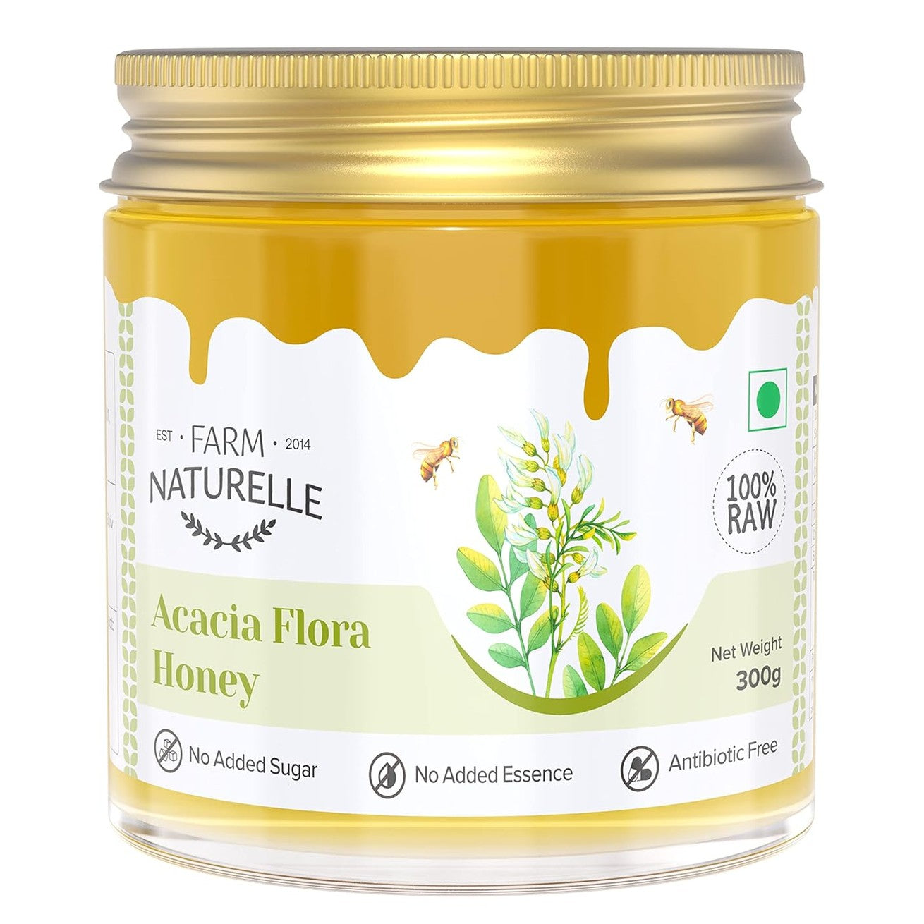 Farm Naturelle Raw Honey Unprocessed Trio - Jungle(wild) Honey Acacia & Tulsi (Buy 2 Get 1 Free)