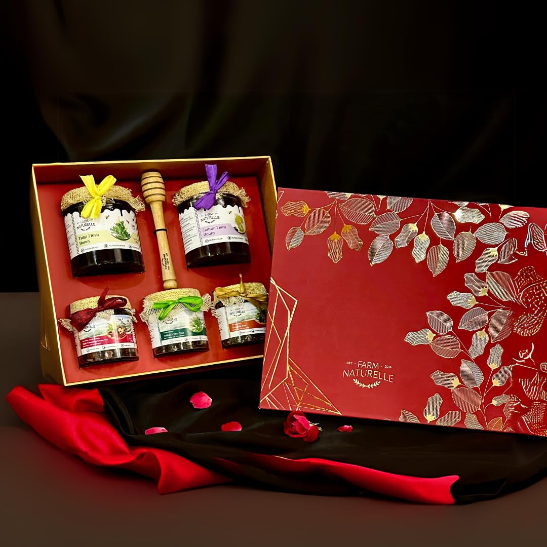 Red Foliage Gift Box - Tulsi Honey, Masala Tea, and Apple Cinnamon Tea