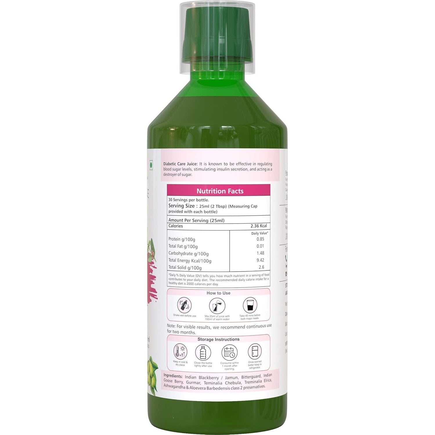 Farm Naturelle - Diabetic Juice 750ml | Manage Blood Sugar Levels | Regulates Insulin Response |15 Day's Pack
