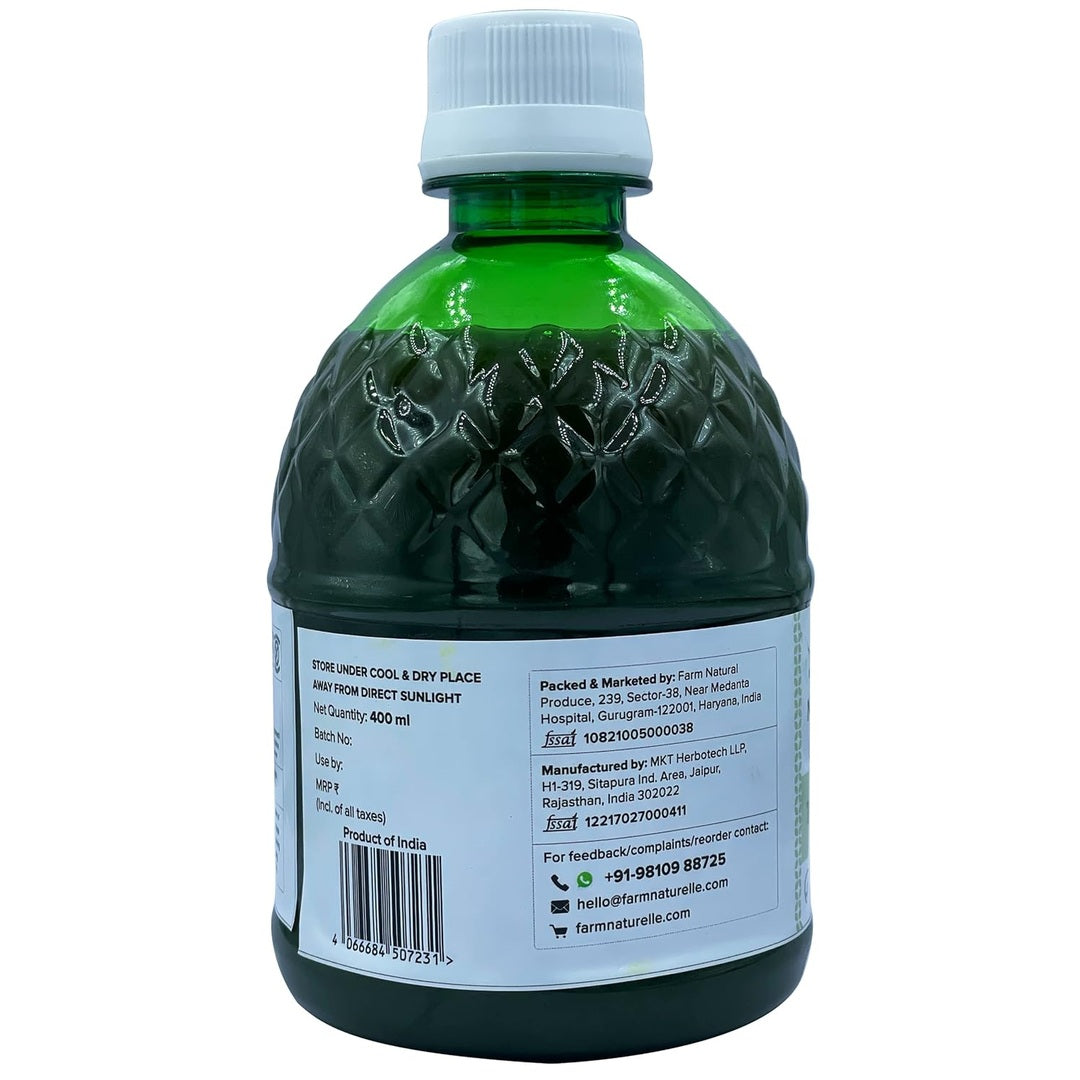 Farm Naturelle- Most Effective Tulsi Juice (400Ml)-The Finest Tulsi Juice-Herbal Basil and Cinnamon Honey 55g x 1