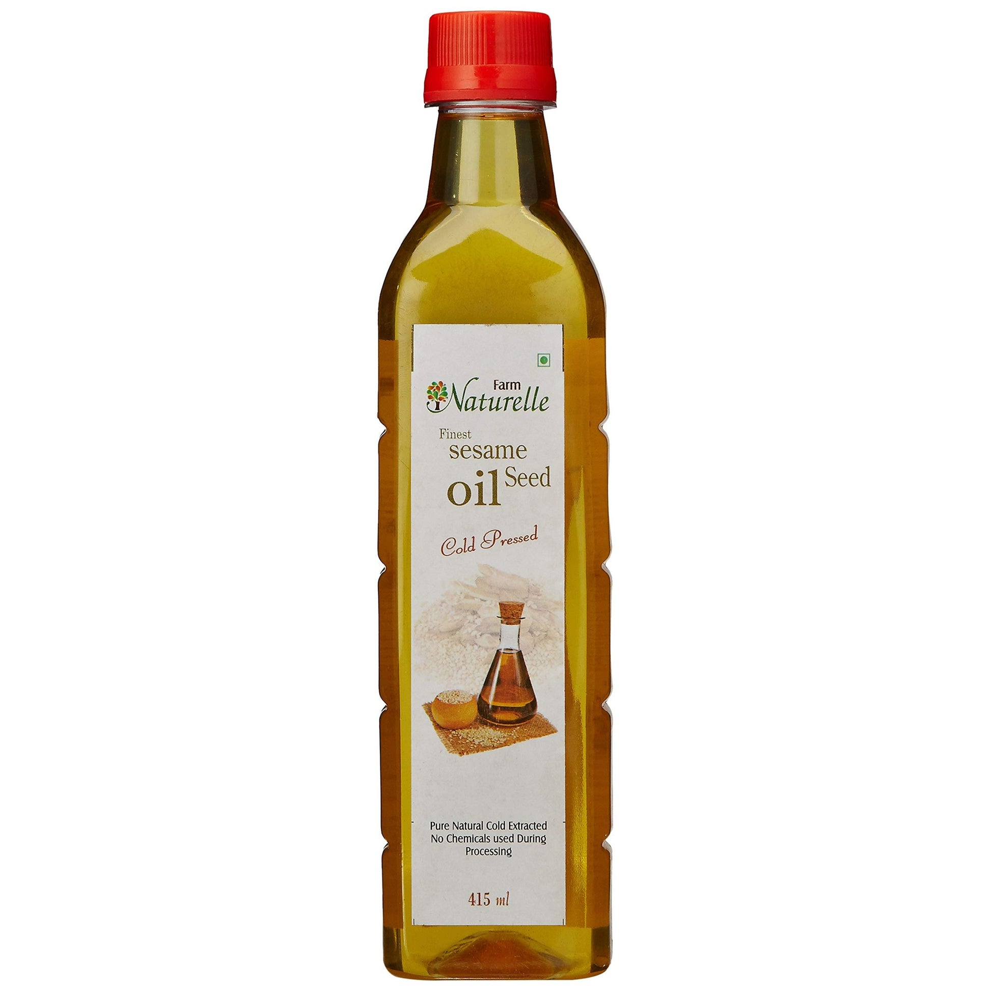 Farm Naturelle - 5L Virgin Cold Pressed Sesame/Gingelly Oil | Virgin, Chekku/Ghani Cooking Oil | 5 LTR | Rich Aroma & Flavour of Pure Sesame Seeds | For Daily Cooking & Multipurpose Usage | Unique Variety of Seeds