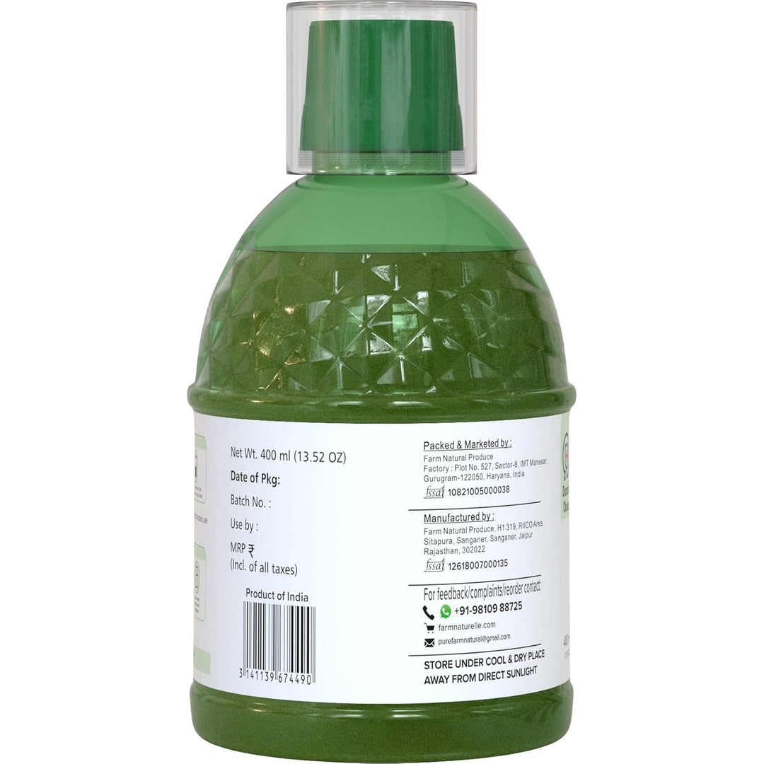 Farm Naturelle- Most Effective Tulsi Juice (400Ml)-The Finest Tulsi Juice-Herbal Basil and Cinnamon Honey 55g x 1