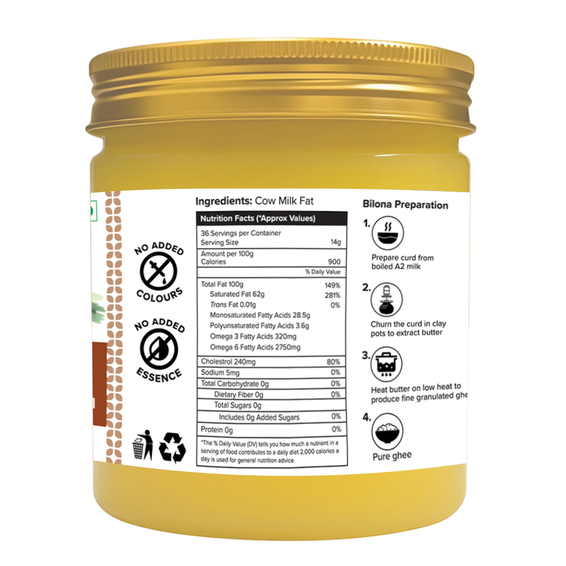 Desi Gir Cow A2 Bilona Ghee