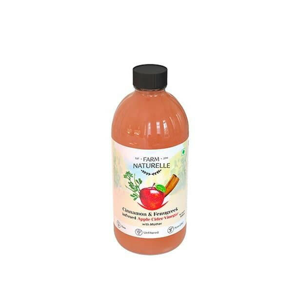 Organic Apple Cider Vinegar with Mother and Infused Cinnamon & Fenugreek - Farm Naturelle
