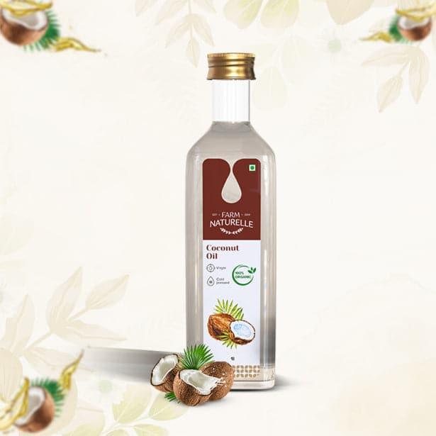 Cold pressed coconut oil with fresh coconuts