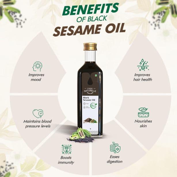 Organic Virgin Cold Pressed Black Sesame Seed/Til/Gingelly Cooking Oil - Farm Naturelle