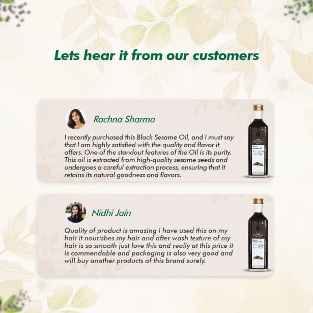 Organic Virgin Cold Pressed Black Sesame Seed/Til/Gingelly Cooking Oil - Farm Naturelle