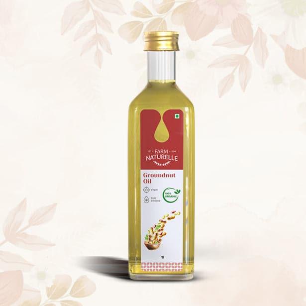100% Pure Organic Kachi Ghani Cold Pressed Virgin Groundnut/Peanut Oil - Farm Naturelle