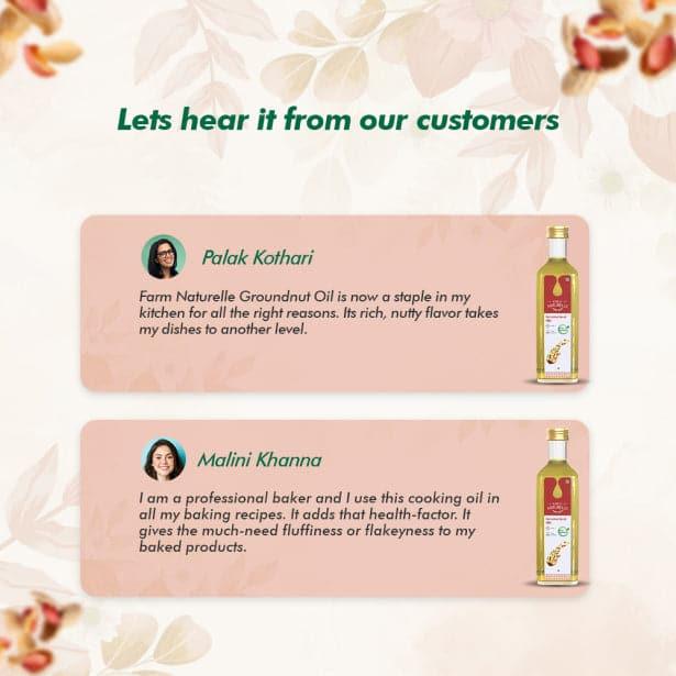 100% Pure Organic Kachi Ghani Cold Pressed Virgin Groundnut/Peanut Oil - Farm Naturelle