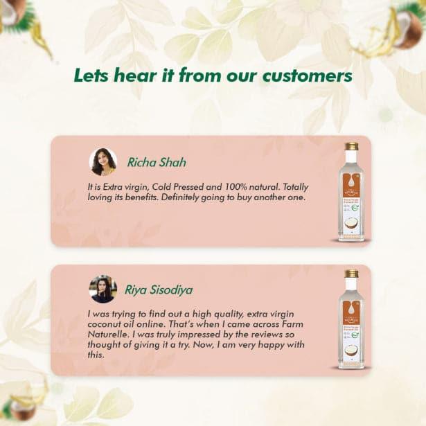 Organic Extra Virgin Cold Pressed Coconut Oil | 100% Pure Organic & Edible Cooking Oil - Farm Naturelle