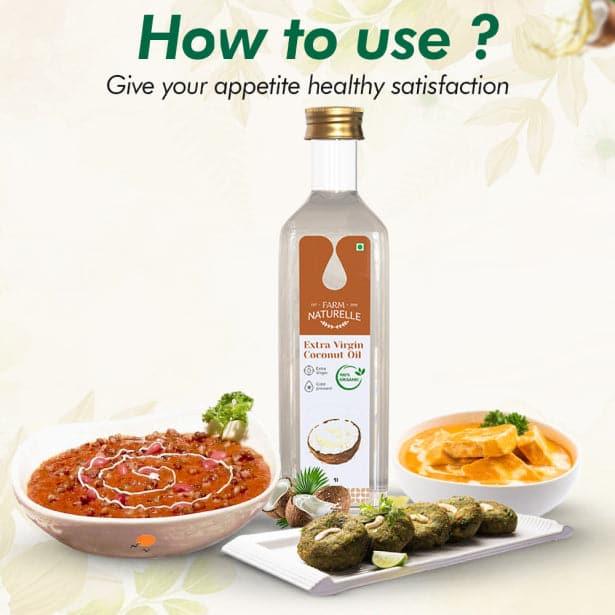 Organic Extra Virgin Cold Pressed Coconut Oil | 100% Pure Organic & Edible Cooking Oil - Farm Naturelle