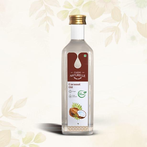 100% Pure Organic Virgin Cold Pressed Coconut Cooking Oil - Farm Naturelle