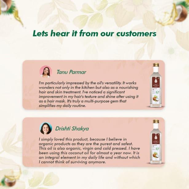 100% Pure Organic Virgin Cold Pressed Coconut Cooking Oil - Farm Naturelle