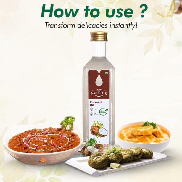 100% Pure Organic Virgin Cold Pressed Coconut Cooking Oil - Farm Naturelle