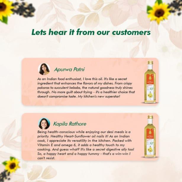 Organic Sunflower Oil (Sun Flower)-Finest Certified Organic Cooking Oil- Virgin Cold Pressed (Kachi Ghani) - Farm Naturelle