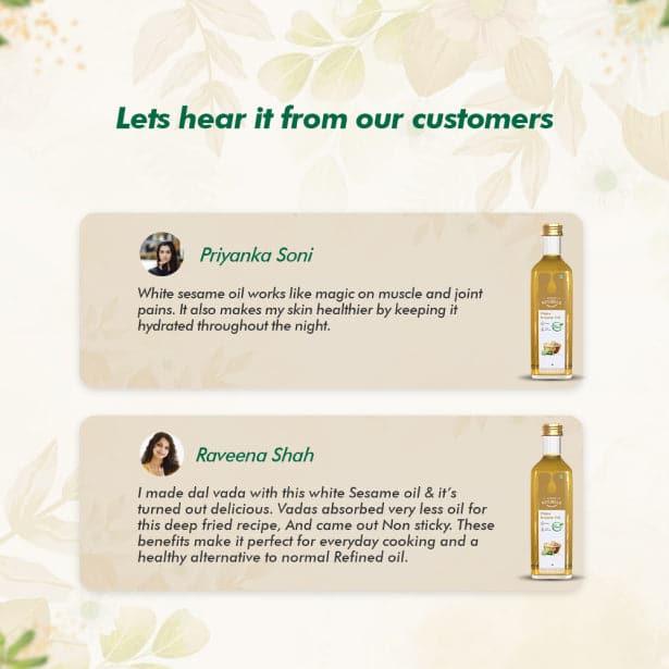 Virgin Cold Pressed White Sesame Seed Cooking Oil - Farm Naturelle