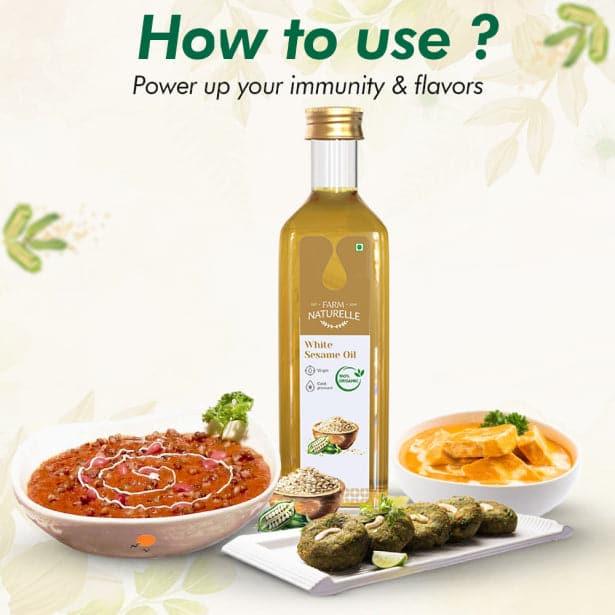 Virgin Cold Pressed White Sesame Seed Cooking Oil - Farm Naturelle