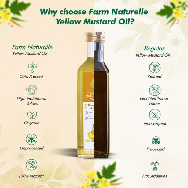 100% Pure Natural Virgin Cold Pressed Yellow Mustard Seed Cooking Oil - Farm Naturelle