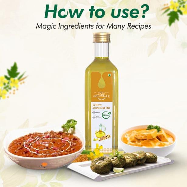 100% Pure Natural Virgin Cold Pressed Yellow Mustard Seed Cooking Oil - Farm Naturelle