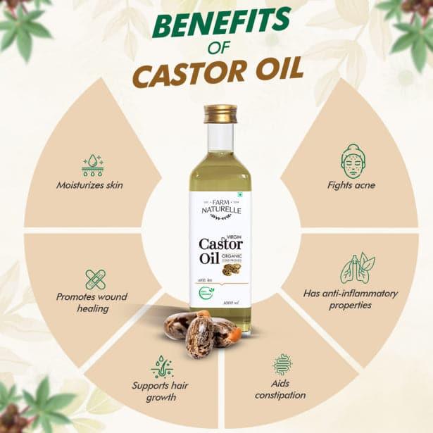 100% Pure Natural Organic Castor Seed Oil (Hindi-Arandi Oil) - Farm Naturelle