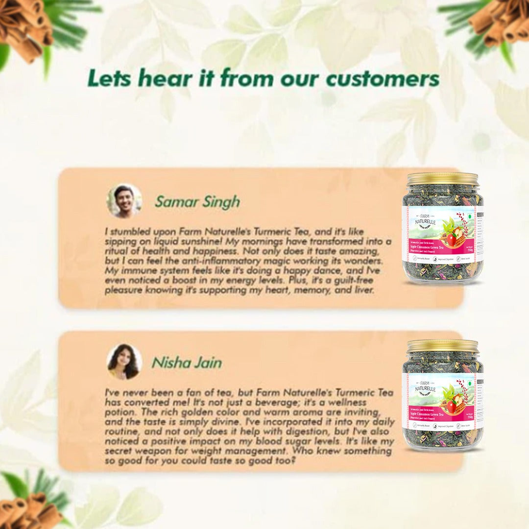 Apple Cinnamon Green Tea -Farm Naturelle