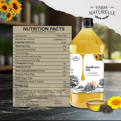 Farm Naturelle - Organic Sunflower Cold Pressed Oil for Cooking