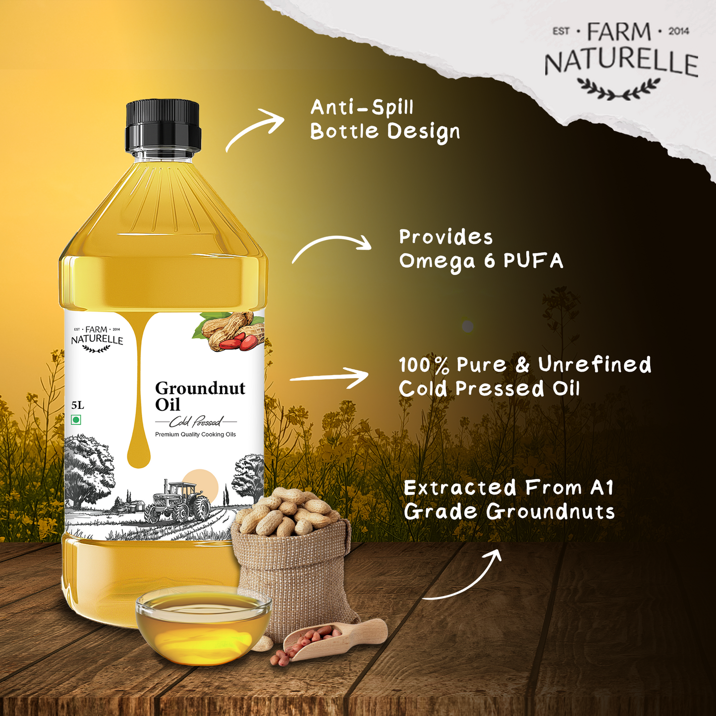 Cold Pressed Groundnut Oil – Pure & Natural for Cooking Oil