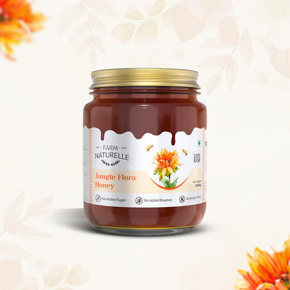 Farm Naturelle Jungle Flower Wild Forest Honey 1.45 Kg|100% Pure Honey | Raw & Unfiltered|Unprocessed|Lab Tested Honey In Glass Jar with Engraved Virgin Wooden Spoon