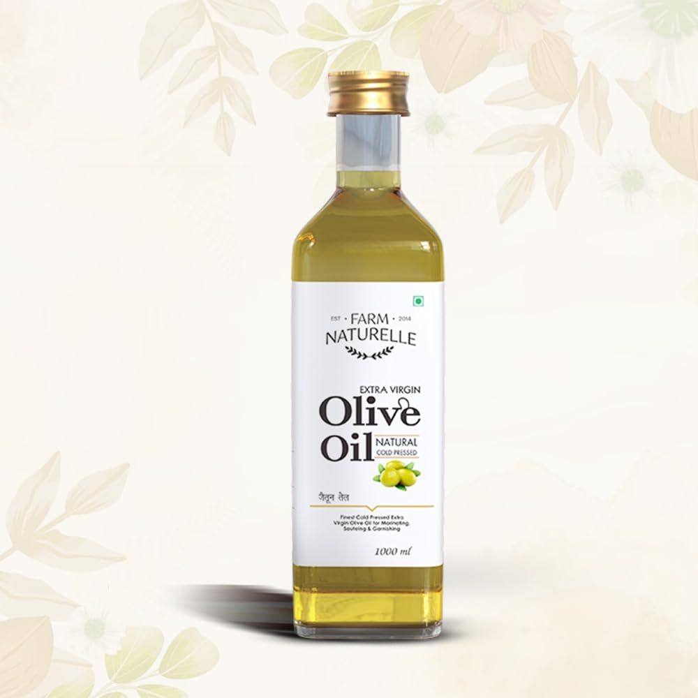 Farm Naturelle Extra Virgin Olive Oil 100% Pure, Natural Extra-Virgin Oil extracted by pressing the finest Spanish Olives (1000 Ml)